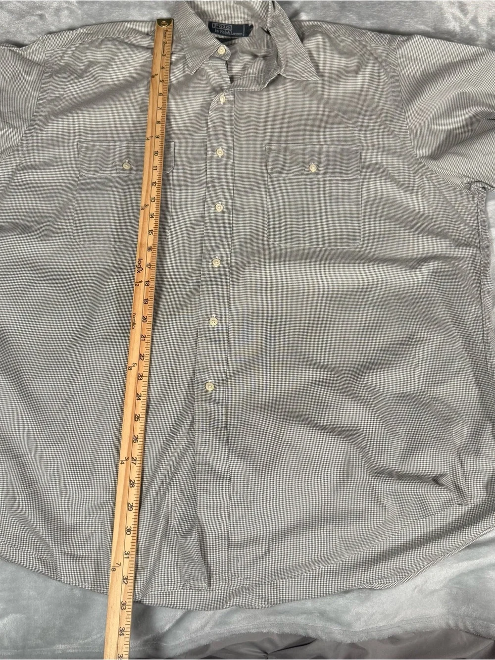 Polo Ralph Lauren Whitfield Houndstooth Shirt Mens XL (Fits 2XL) Loose Fit